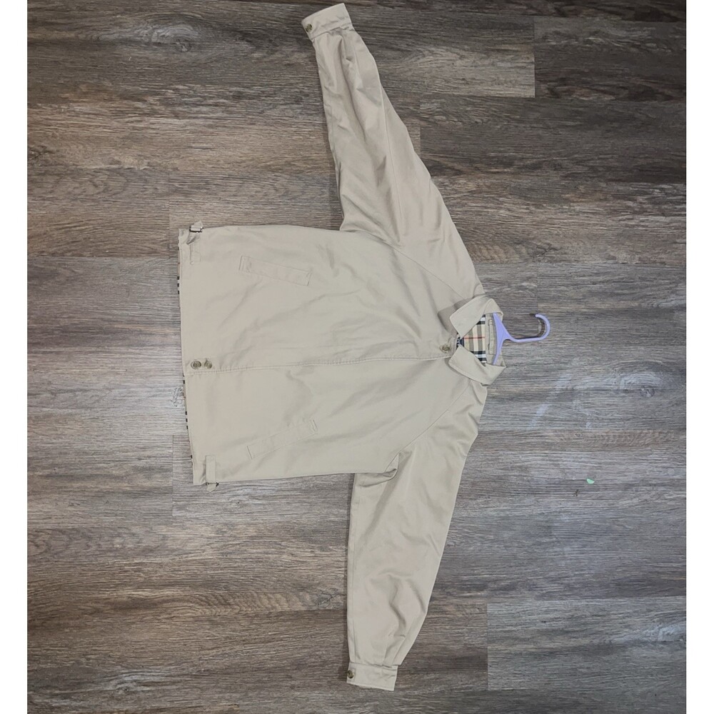 Vintage 80s Burberry Men’s Tan Full Zip Jacket Chest Size 46/L Cotton Blend